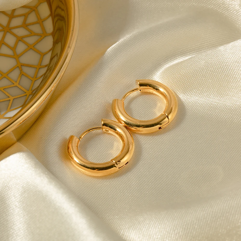 Классические круглые серьги Yori из нержавеющей стали высокого качества для