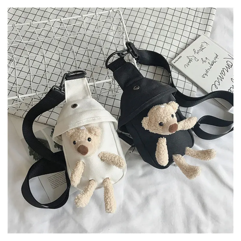New Cartoon Children's Canvas Crossbody Bag Cute Kids Fashion Coin Purse Wallet Handbags Lovely Boys and Girls Mini Shoulder Bag