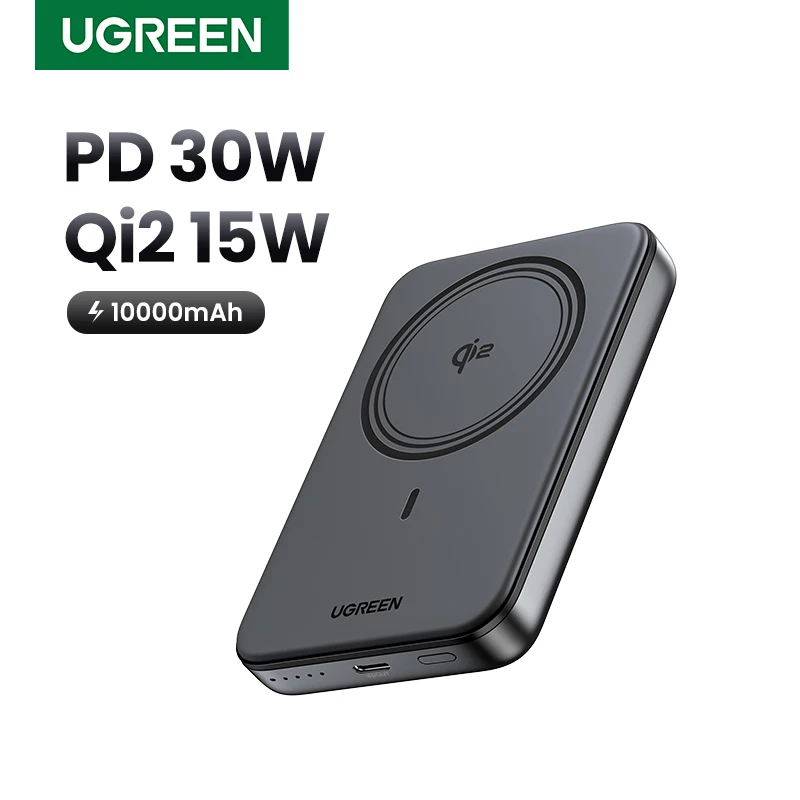 Новинка, магнитный внешний аккумулятор UGREEN Qi2 30 Вт, портативный внешний аккумулятор 10000 мАч для Magsafe 15 Вт, беспроводная Быстрая зарядка для iPhone 16 Pro Max - Товары для дома - ТОПы продаж