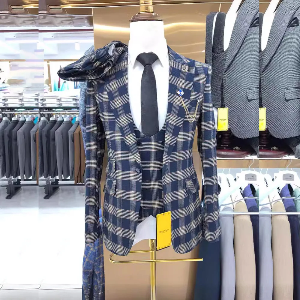 Формальные мужские костюмы высокого качества для свадьбы 2024 Slim Fit на одной