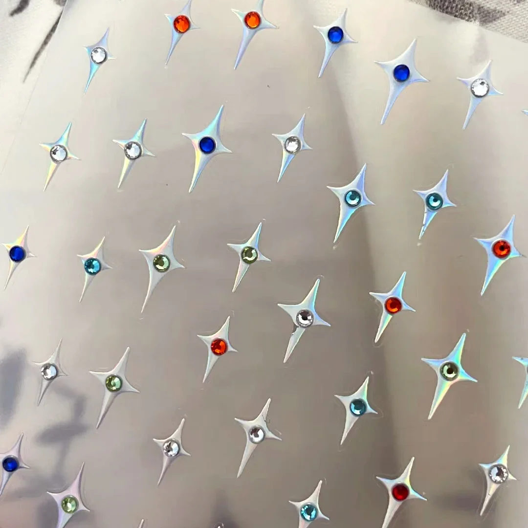 Минималистичная Лазерная Звезда в стиле панк Бронзирующая Золотая Серебряная