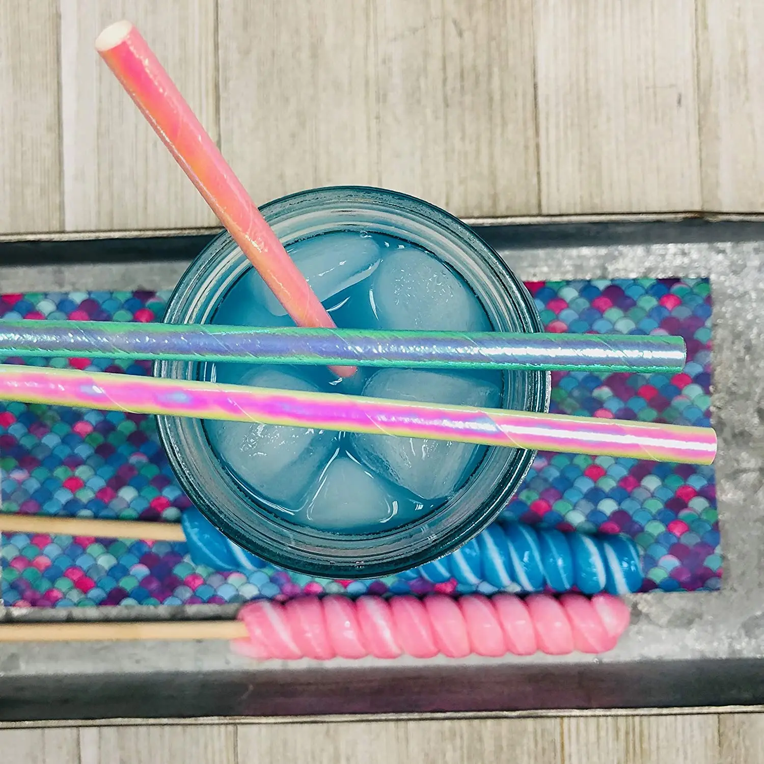 Переливающиеся одноразовые питьвечерние вые коктейльные соломинки для дня