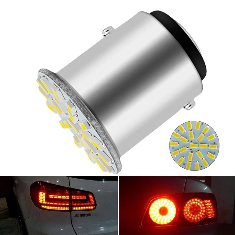 

1 PCS Car LED Bulb P21W BA15S 1156 BAY15D 1157 Turn Signal Light 12V 7000K White 22 SMD Auto Parking Brake Back Reverse Lamps