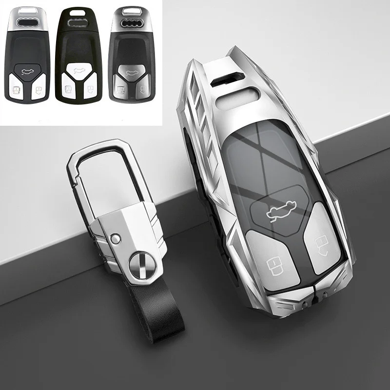 

Zinc Alloy Car Key Fob Cover Case Holder Shell for Audi A4 B9 A5 A6 8S 8W Q5 Q7 4M S4 S5 S7 TT TTS TFSI RS Keychains Accessories
