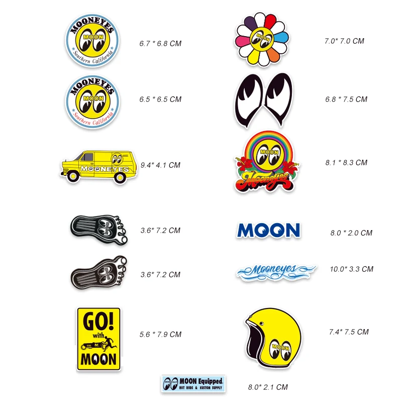 

13 Шт., Наклейки На Глаза Двигателя Автомобиля, Водонепроницаемые, Глянцевые, В Форме Луны, Наклейки На Автомобиль Для Багажа