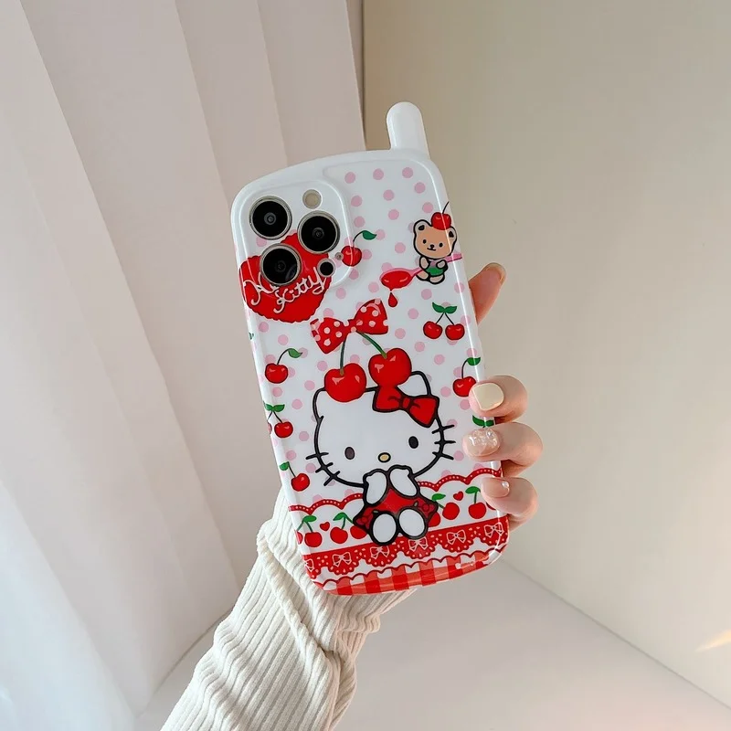 

Cartoon Kitty Cherry Phone Case Cover for IPhone11 12 13 Pro Max Shockproof Cases for IPhone 13 Case