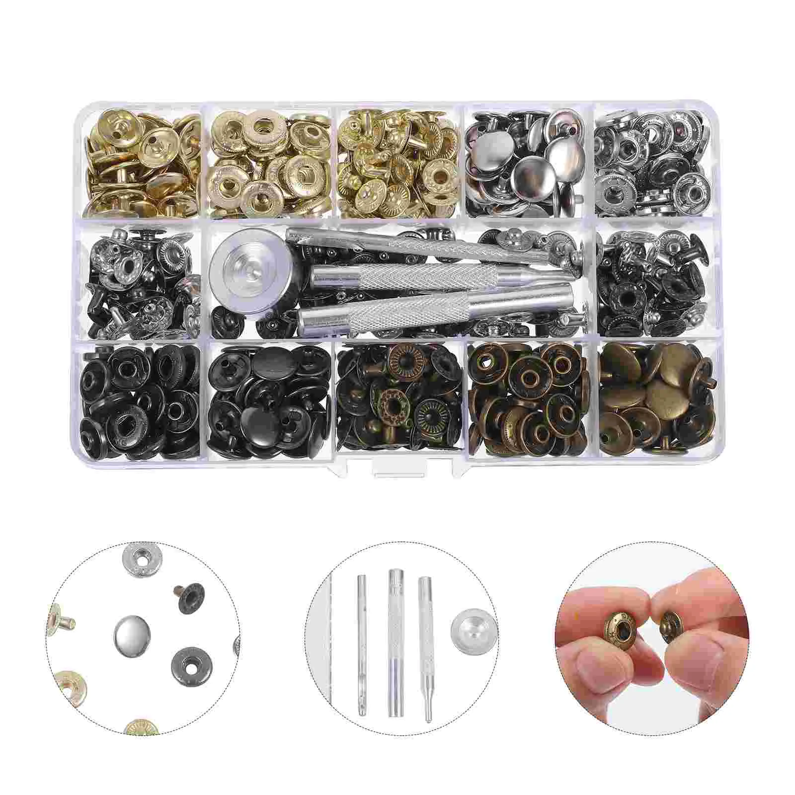 

Button Repair Kit Snap DIY Craft Metal Buttons Fastener Tool Snaps Clothing Fasteners