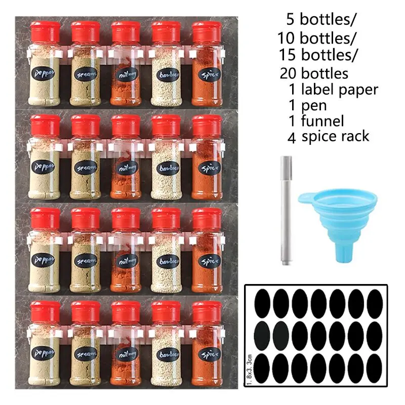 

5/10/15/20 шт., пластиковые банки для специй