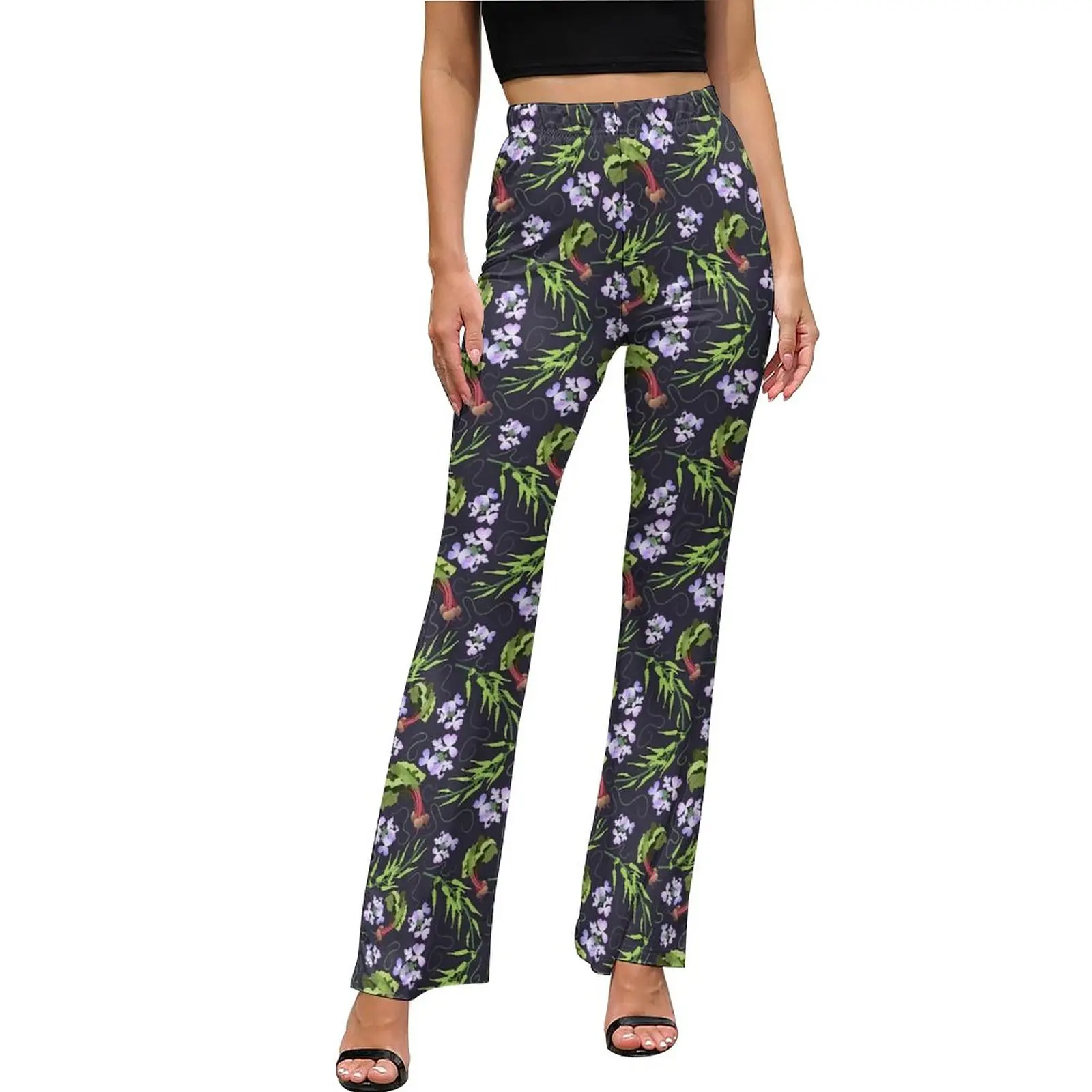 

Radishes Purple Pants Vegetable Night Club Flared Trousers Spring Woman Design Street Fashion Slim Pants