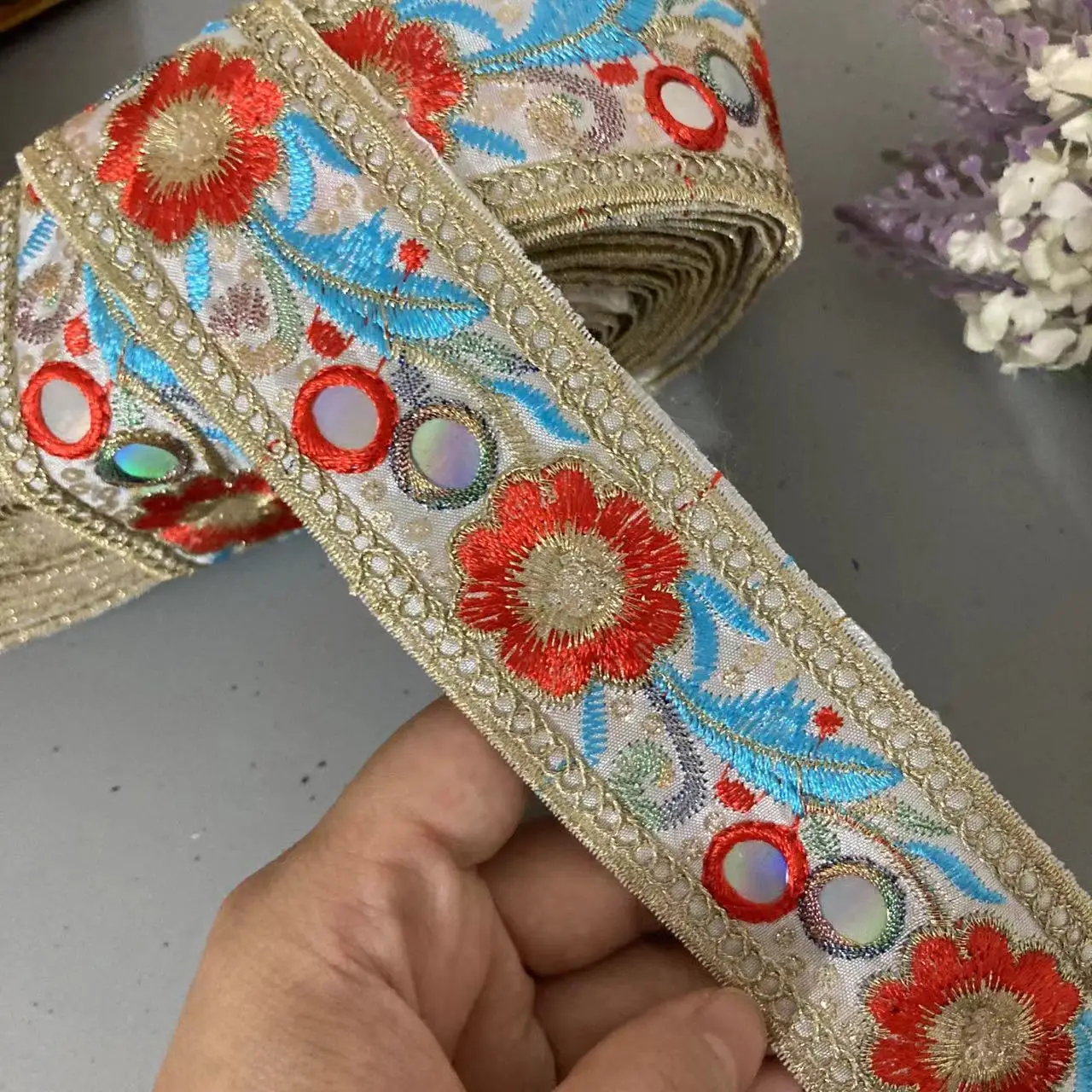 1 ярда новинка 4 3 см этническая кружевная лента тканевые аксессуары сделай сам