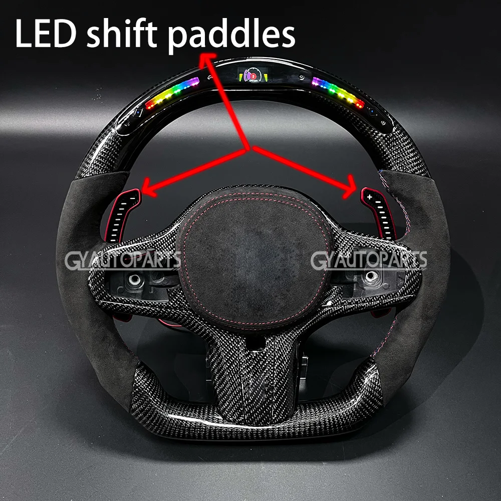 

Светодиодный рулевое колесо подходит для BMW M1 M2 M3 M4 M5 G Series F40 F44 G20 G21 G28 G22 G29 G80, спортивное колесо из углеродного волокна под заказ