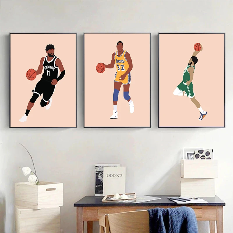 Современный знаменитый баскетболист минималистичный мультяшный иллюстрация