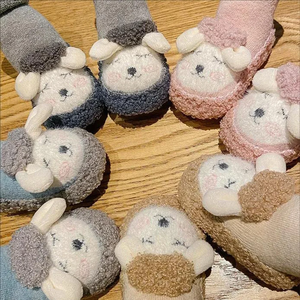 

Balleenshiny Cartoon Baby Floor Socks Autumn Winter Warm Plush Kids Child Socks Fashion Non Slip Toddler Boys Girls Cotton Socks