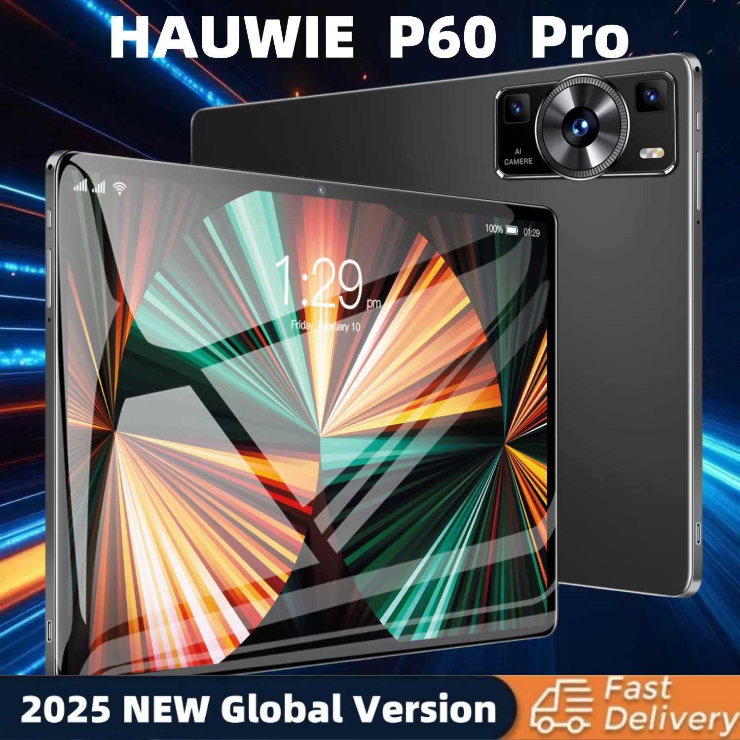 НОВЫЙ планшет HAUWIE P60 Pro Global Version Android 14 10 1 дюйма 16 ГБ + 1028 GPS 5G WiFi Dual SIM Bluetooth HD