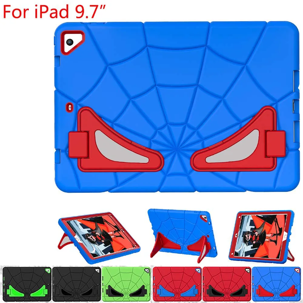 

Spider Style Case For iPad 9.7 2017 2018 ShockProof Silicone PC Stand Cover Skin