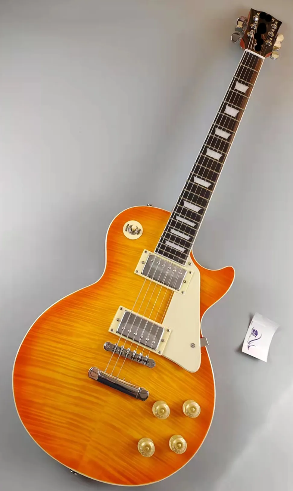 

LP Electric Guitar, Light Honey Tiger Pattern, Mahogany Body, Rosewood Fingerboard, Best Seller, In Stock, Fast Shipping