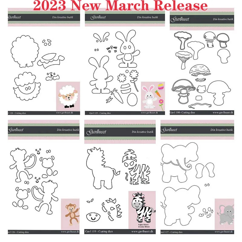 

Easter Rabbit Elephant Mushroom 2023 New March Release Metal Cutting Dies For Diy Scrapbooking Crafts Maker Photo Album Template