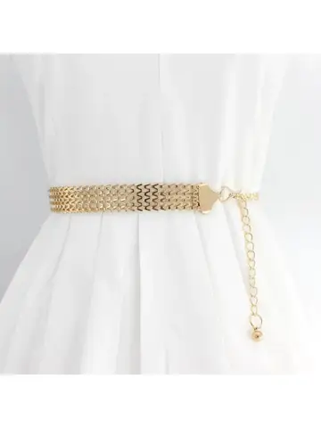 Золотой металлический ремень-цепочка для женщин