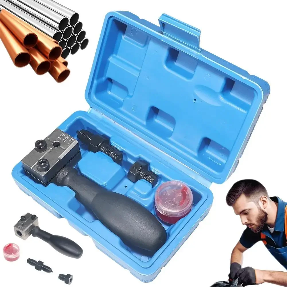 

Универсальный набор инструментов для развальцовки автомобильных тормозных трубок, 3/16 дюйма, 45 градусов, двойной развальцовочный инструмент для ремонта автомобильных тормозных топливных трубок F7N7