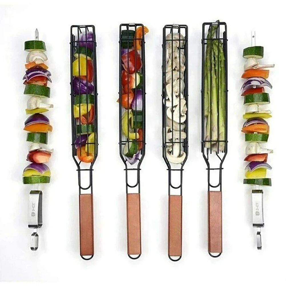 

Portable Barbecue Grill Basket Stainless Steel Nonstick Outdoor BBQ Grill Mesh Barbecue Tools for Kitchen Supplies