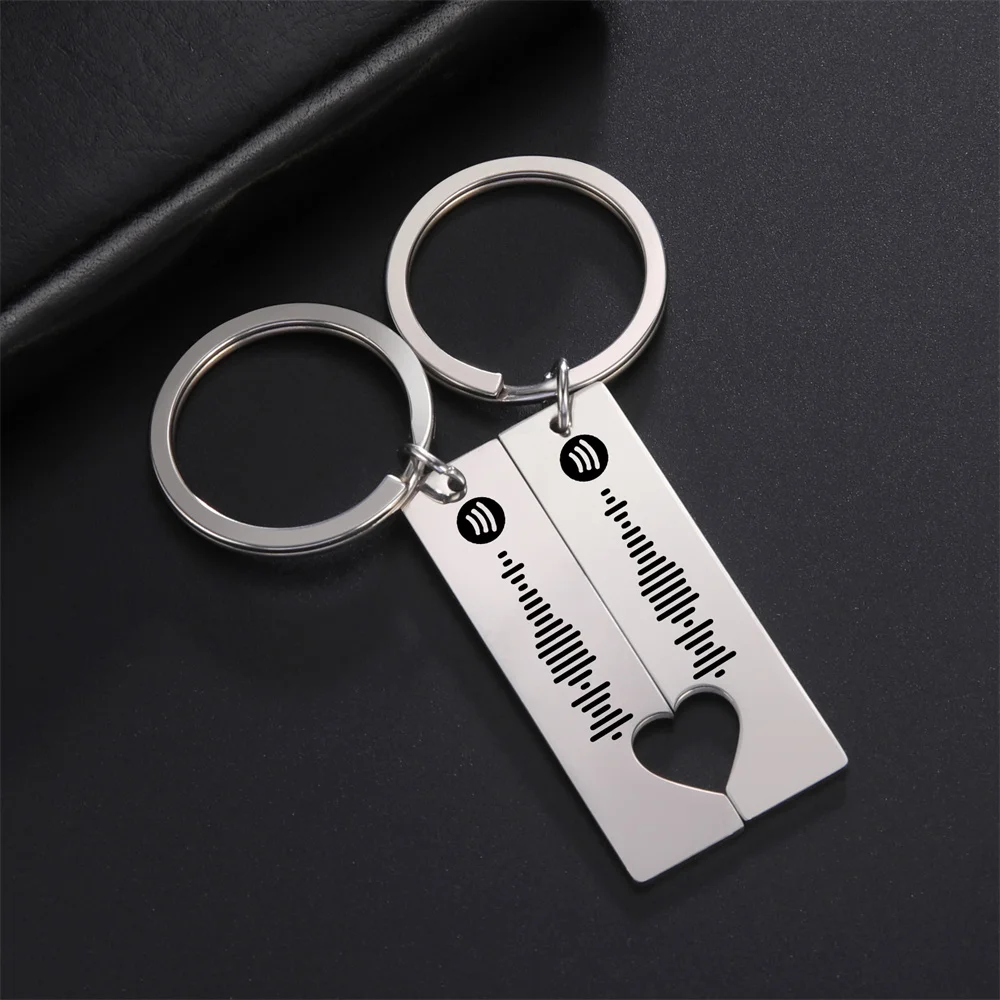 

Lemegeton Custom Music Code Keychain Personalized Spotify Code Keychains For Women Heart Keyring Engraved Key Chain Jewelry