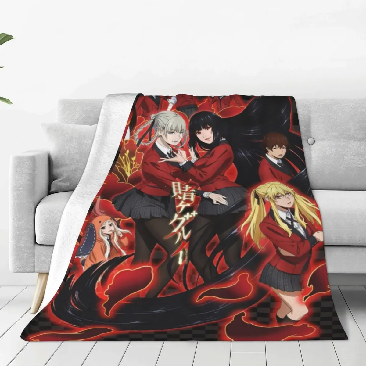 

Anime Kakegurui Blankets Jabami Yumeko Momobami Kirari Mary Flannel Vintage Warm Throw Blankets for Home Decoration
