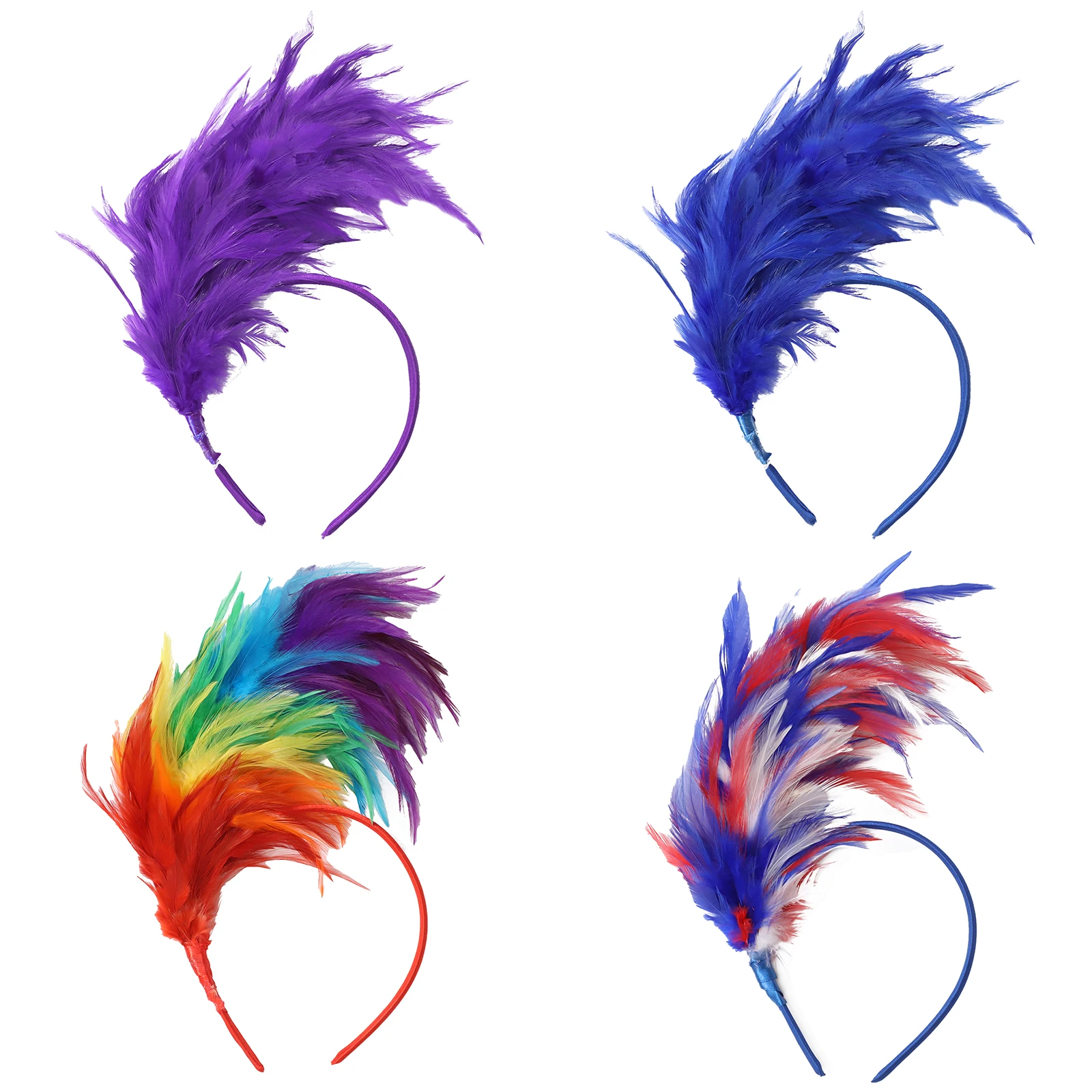 Винтажный красочный карнавальный головной убор с перьями необычная повязка на