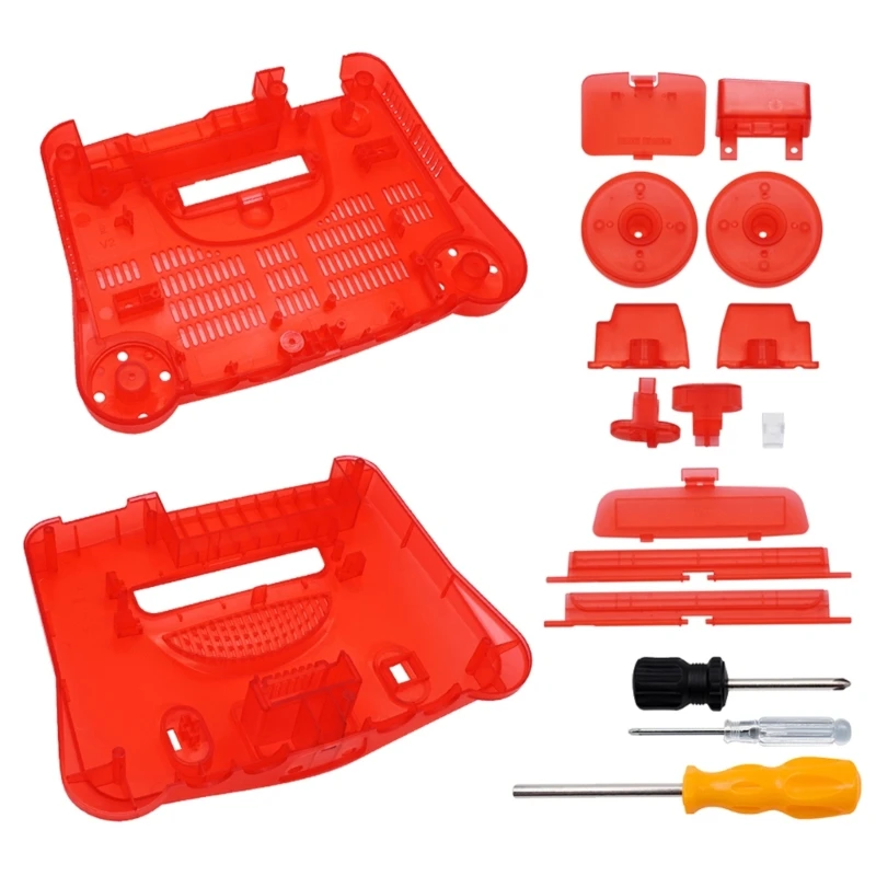 

Translucent Replacement for N64 Housing Cover with Buttons Screwdrivers