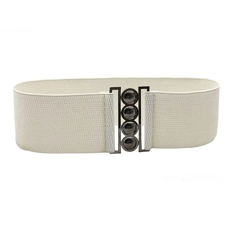 

Women Waist Belt Silver Metal Buckle Wide Belt Elastic Waistband Apparel Accessories Corset Belt Waist Belt Women Dress Belt