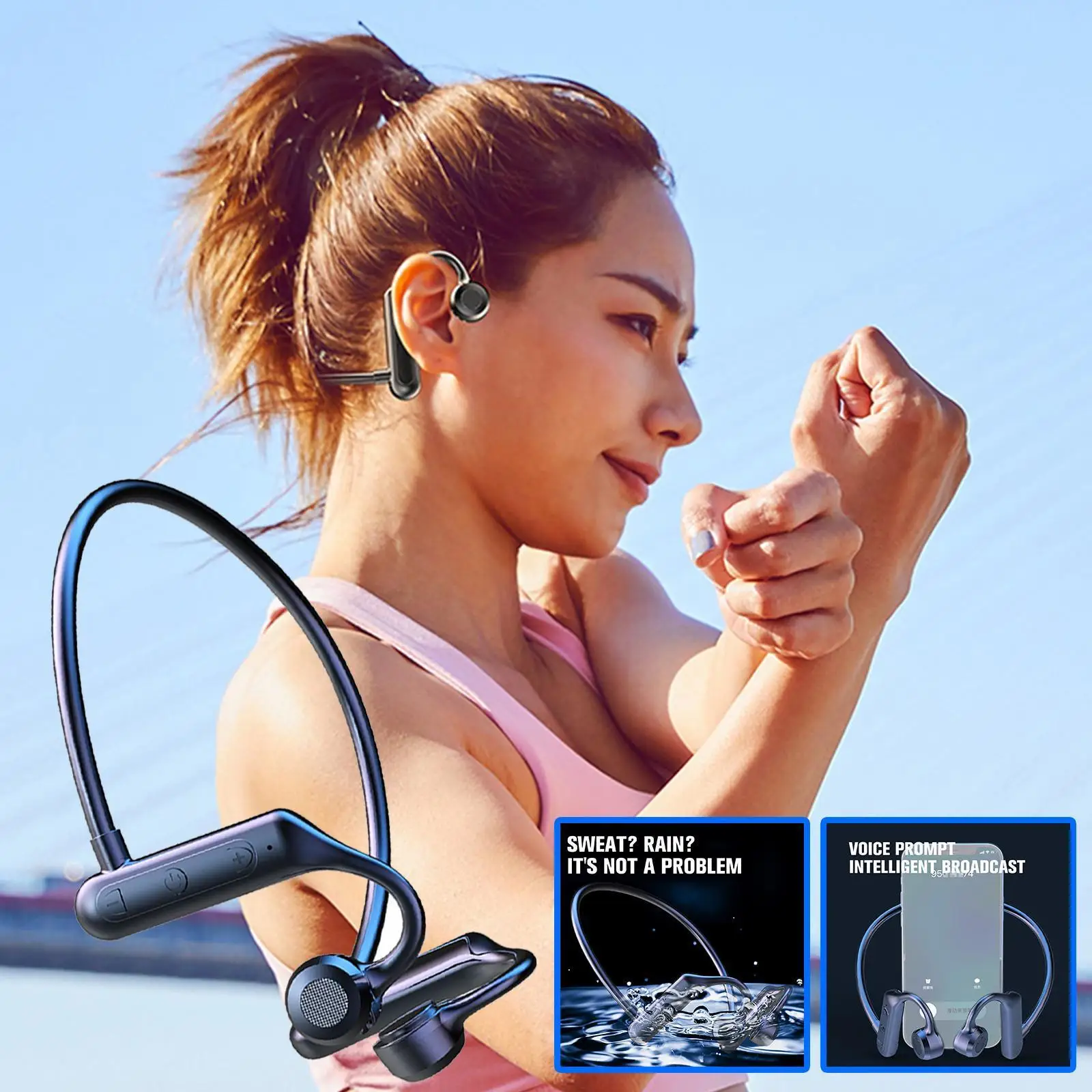 

1 шт., беспроводные Bluetooth-наушники с костной проводимостью