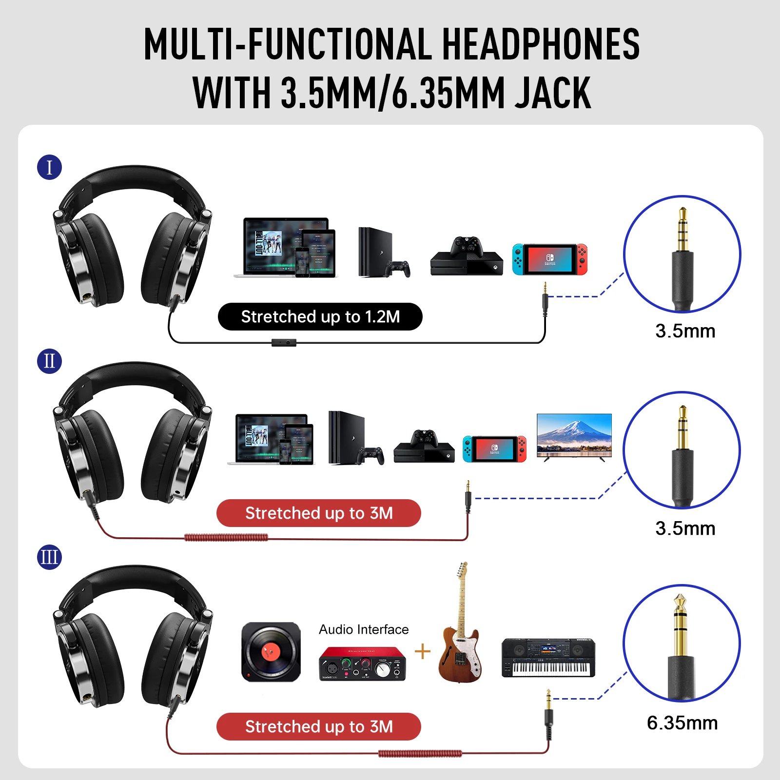 Фото Проводные наушники EKSA P100 Studio DJ, накладные, стерео, Hi-Res Audio, с микрофоном №4
