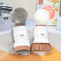 pet dog clothes dogs skirt puppy t shirt couples t shirt clothing embroidery dress small dogs cat ins style korean spring summer