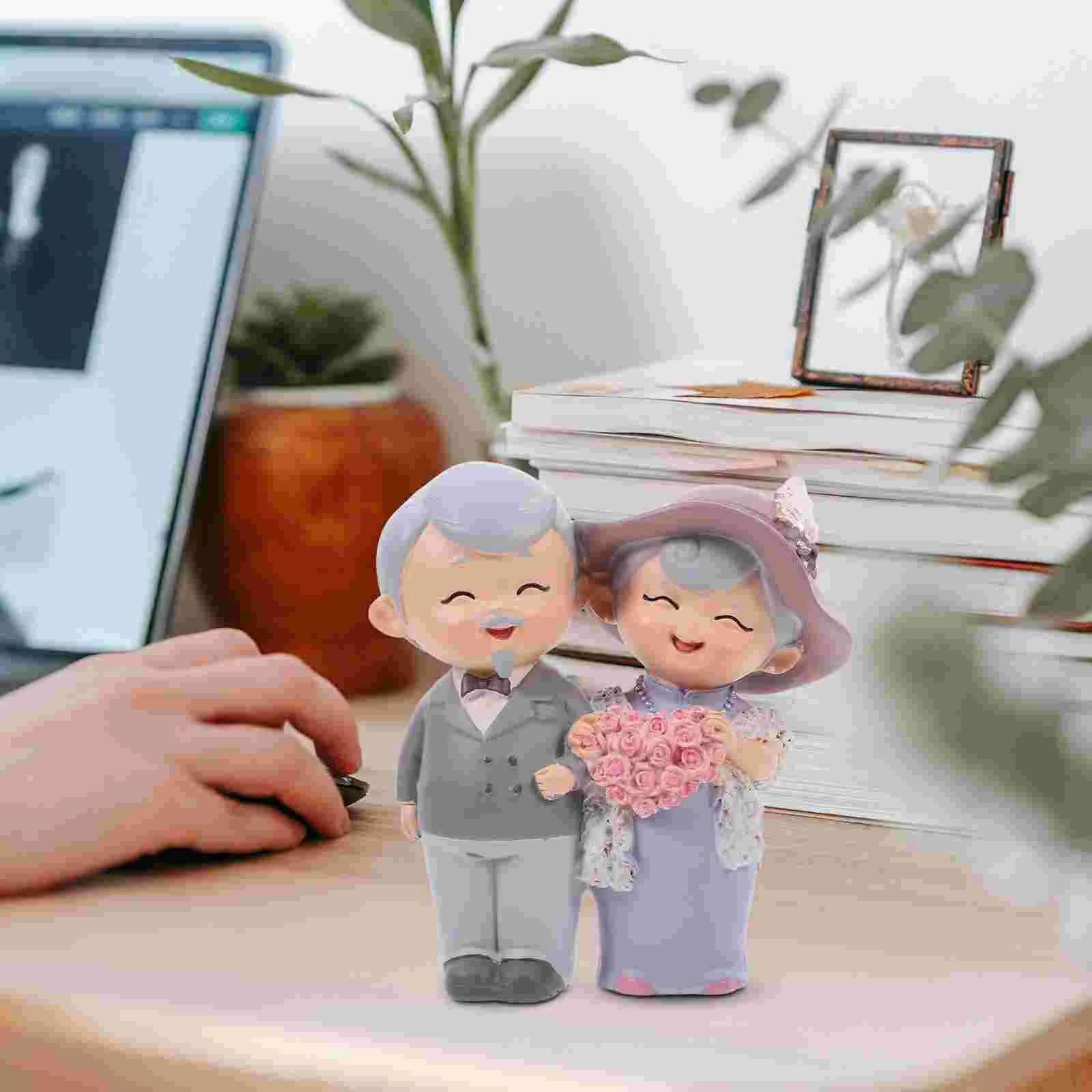 Статуя из смолы для бабушки и дедушки настольное украшение свадьбы годовщины