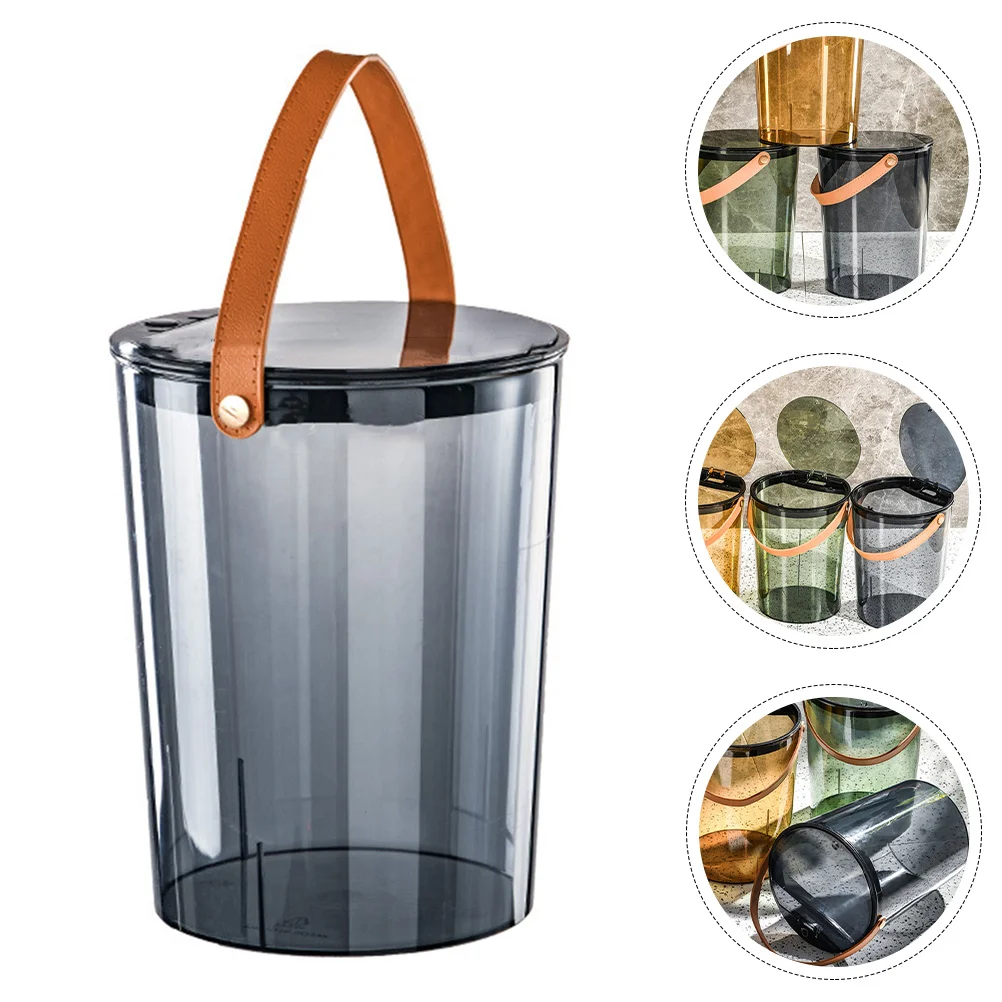 

Trash Can Bin Garbage Lid Mini Clear Lids Waste Wastebasket Cans Bucket Bins Box Litter Countertop Container Bathroom Desktop