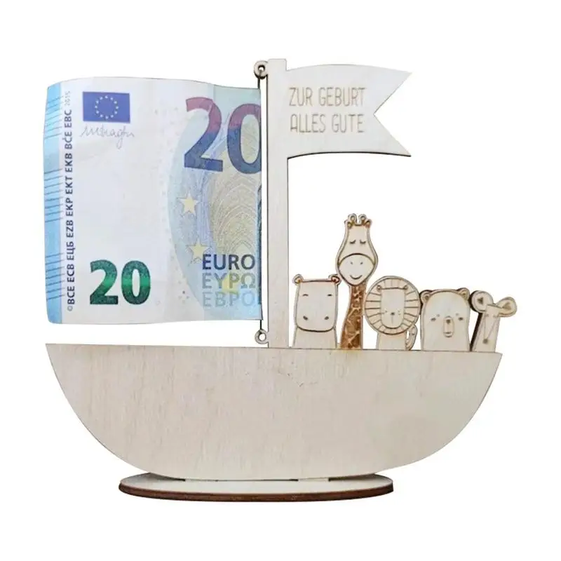Noah's Ark Shape Clip Reusable And Portable Graduation Gift Money Holder Wood Cash Money Clip For
