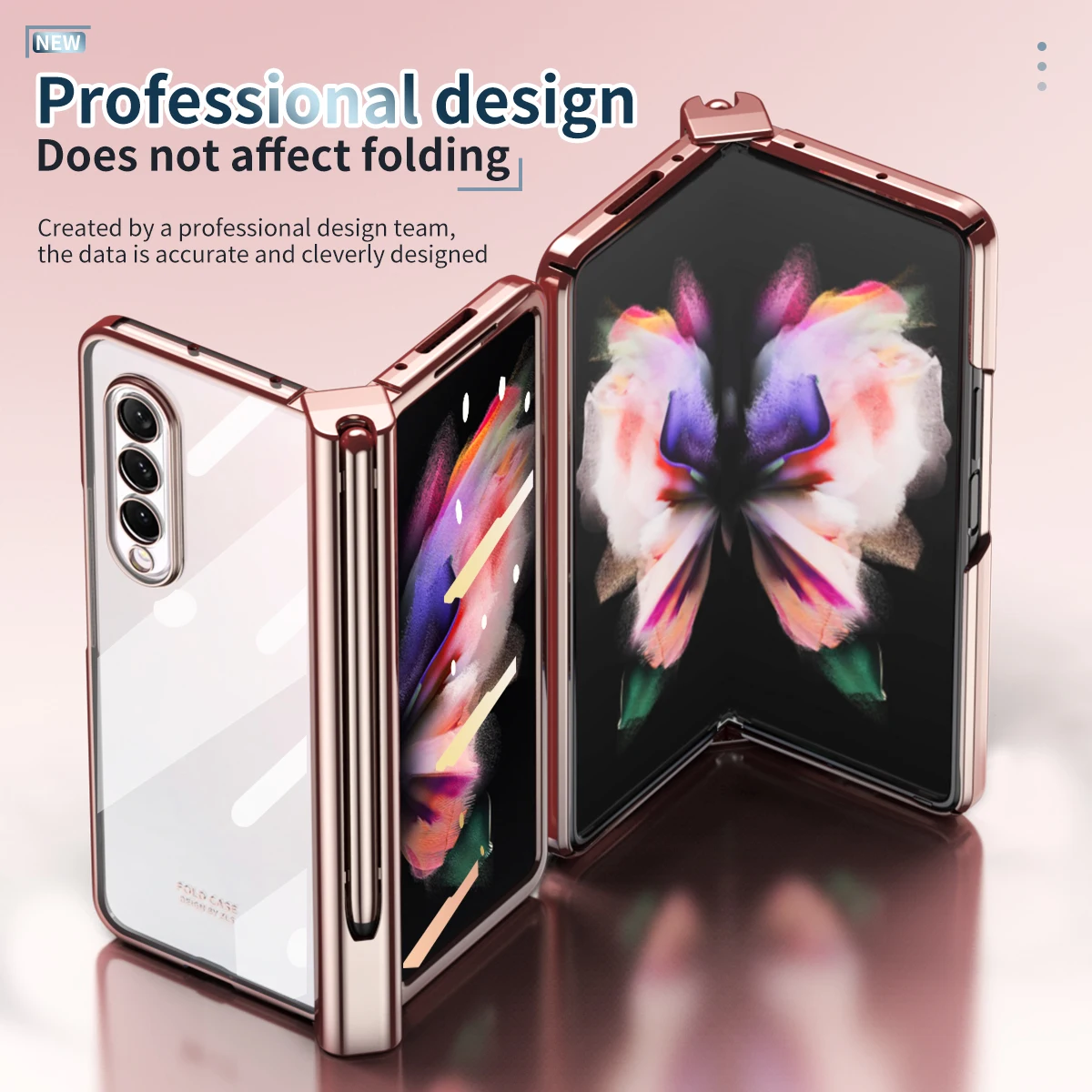Plating Mechanical Case For Samsung Galaxy Z Fold 4 Full Body Protector Hinge Transparent Acrylic Cover Fold 3 2 5 With Pen