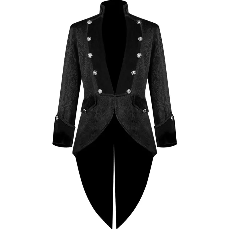 Мужской винтажный костюм в средневековом стиле стимпанк цвет черный | Мужская