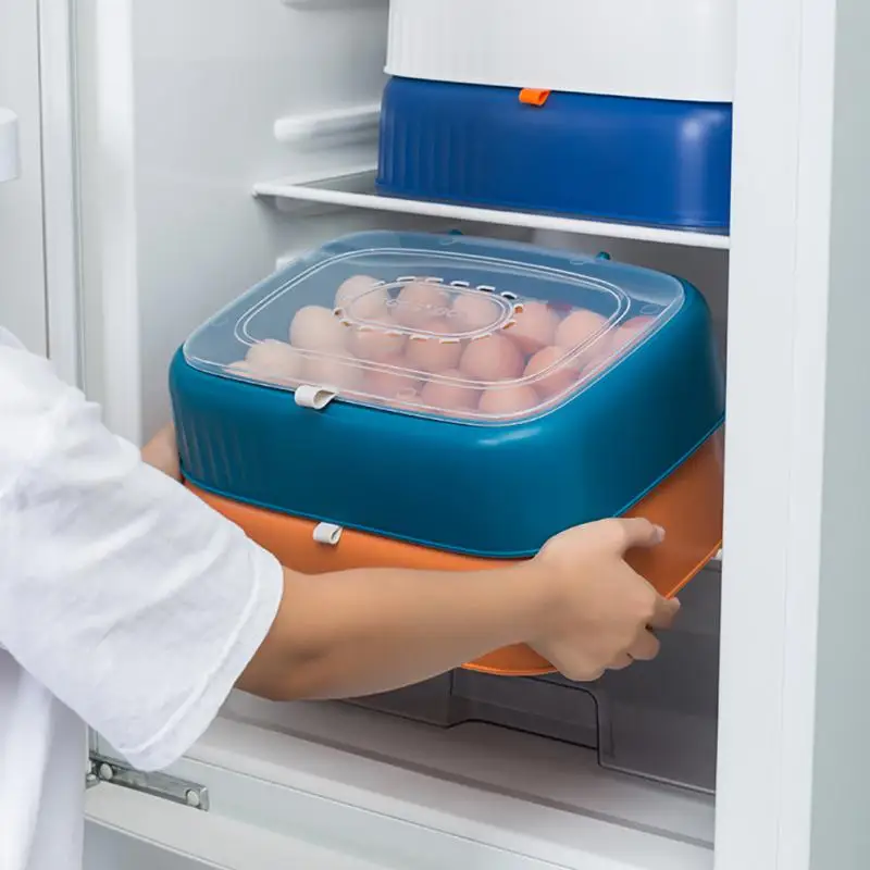 

Anti-drop 24 Grids Egg Rack Holder Kitchen Accessories Fridge Egg Tray Fresh-keeping Transparent Refrigerator Egg Box