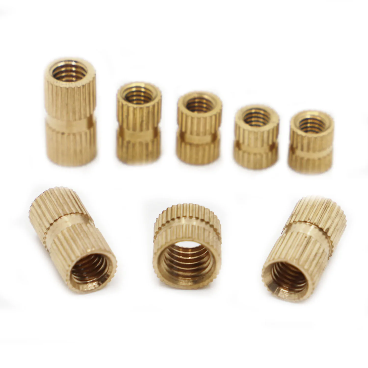 

10/20/50pcs Solid Copper Brass Injection Molding Knurl Thread Insert Nut Embedded Nutsert Double Pass M4 M5 M6