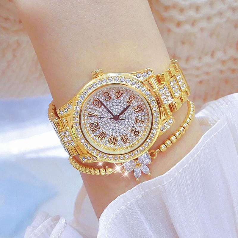 Женские часы с бриллиантами BS, золото, серебро, розовое золото, три цвета, женские часы-браслет, женские часы со стразами, бесплатная доставк...