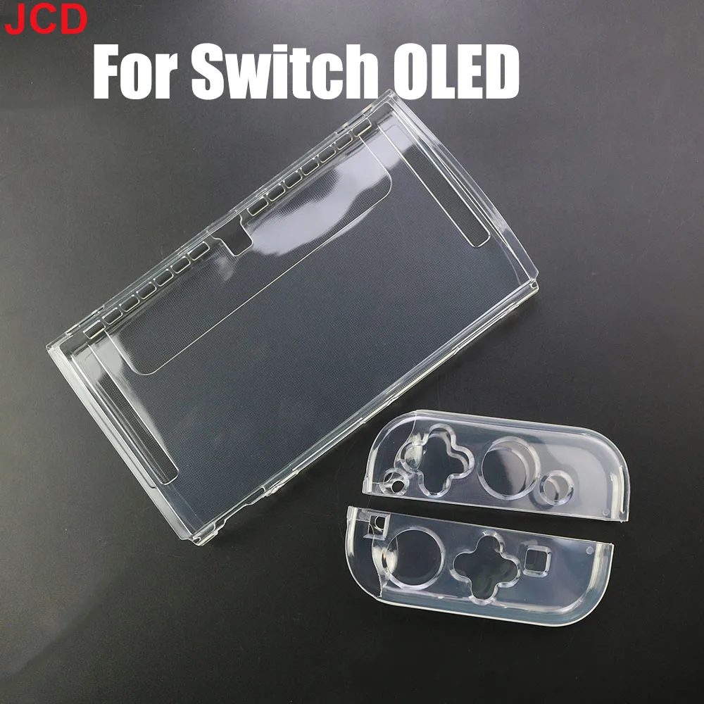 

JCD 1pc TPU Soft Joycon Cover Transparent PC Hard Case Protective Crystal Shell For Switch Oled NS Joy-Con Controller Protector