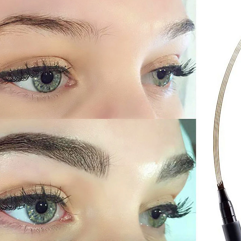 

3D Fork Eyebrow Pen Long-Lasting Eyebrow Pen Liquid Ink Eyebrow Pen Eye Makeup Microblading Tattoo Enhancer Tint Eyebrow Pen