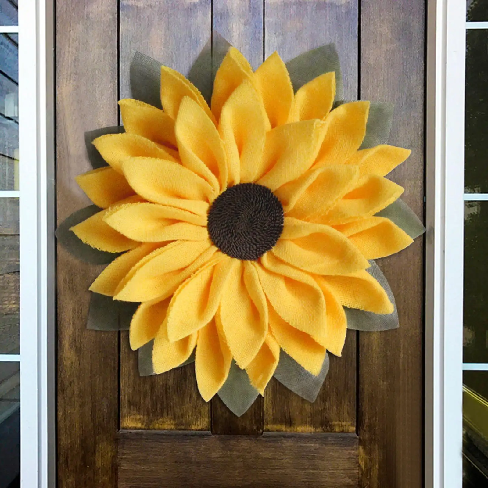 

17" Sunflower Wreath Wall Hanging Welcome Garland for Garden Wedding Outdoor