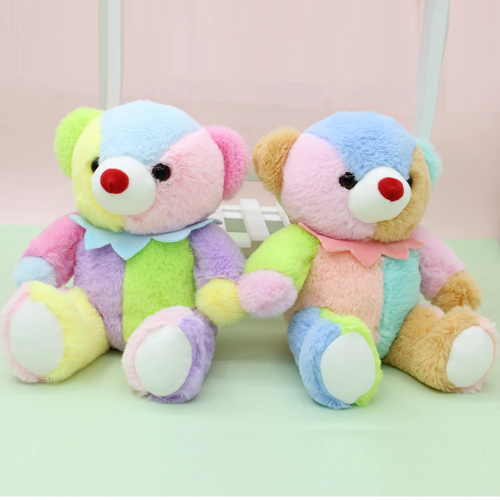 

22cm Plush Colorful Teddy Bear Cute Toys Stuffed Doll Sleeping Companion Toy Cute teddy Bears Plush Children's Birthday Gift