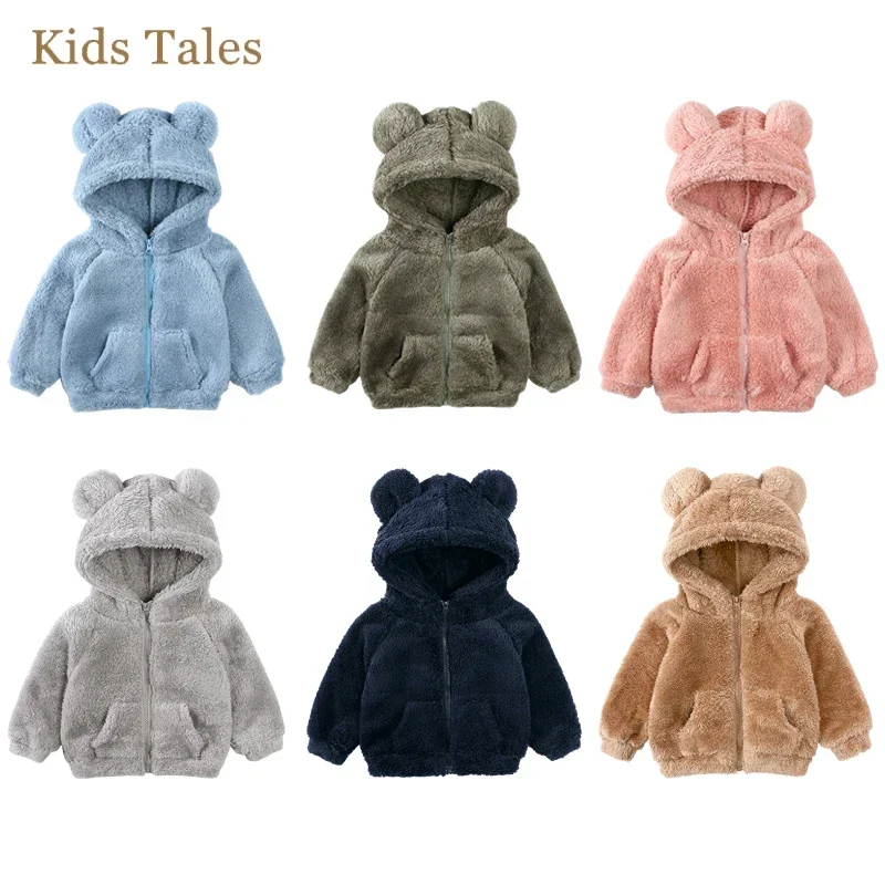 

Toddler Baby Girl Boy Fleece Hoody Jacket Little Kids Zip Up Teddy Coat Sweatshirt Children Warm Winter Outwear Hoodies Clothes
