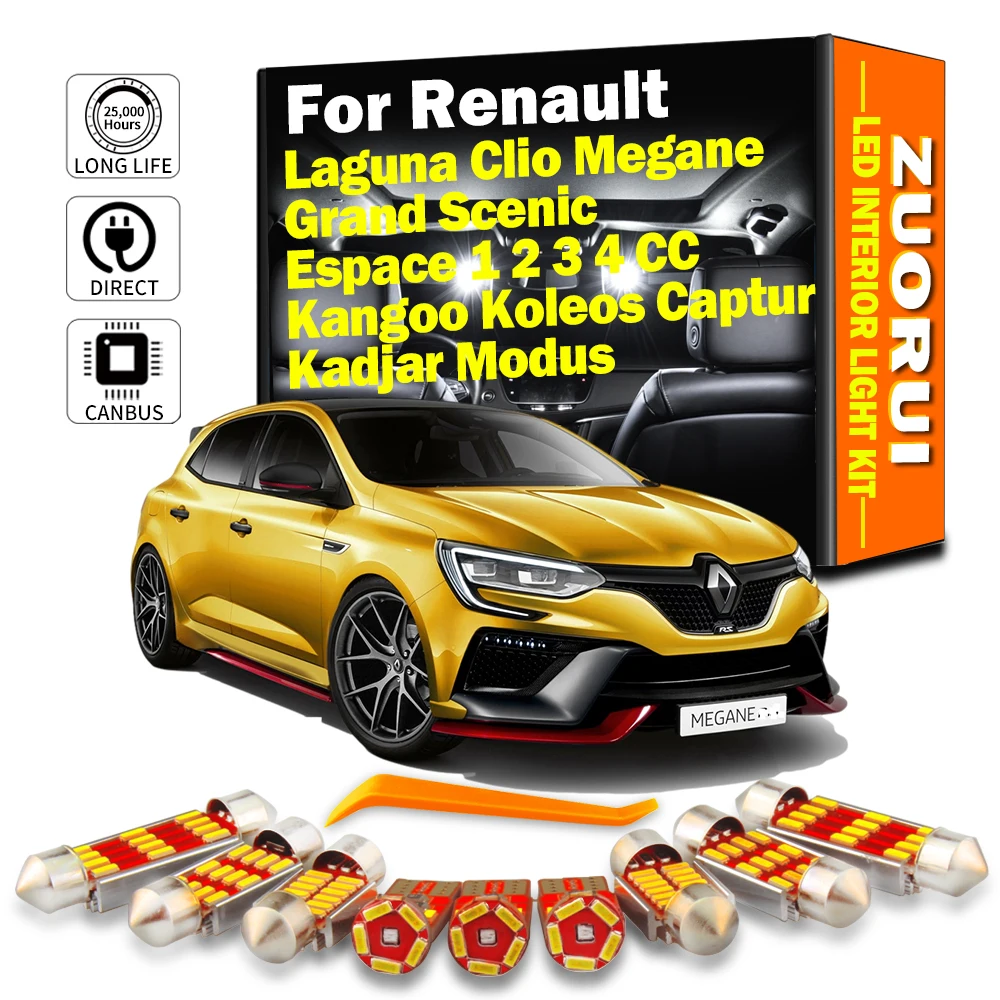 

ZUORUI Canbus для Renault Laguna Clio Megane Grand Scenic Espace 1 2 3 4 CC Kangoo Kadjar Modus Koleos Captur светильник ка