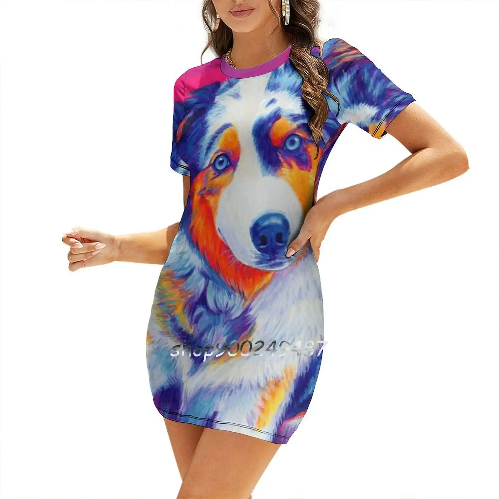 Lexi The Blue Merle платья для щенков австралийской овчарки женщин трапециевидной формы