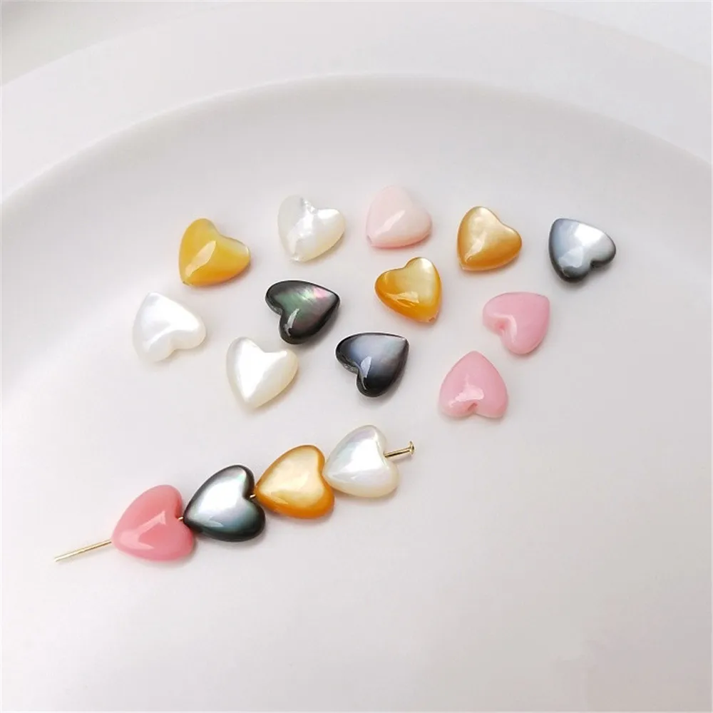 

Natural shell white plate pearl shell black shell queen pink shell heart heart DIY beads hanging accessories