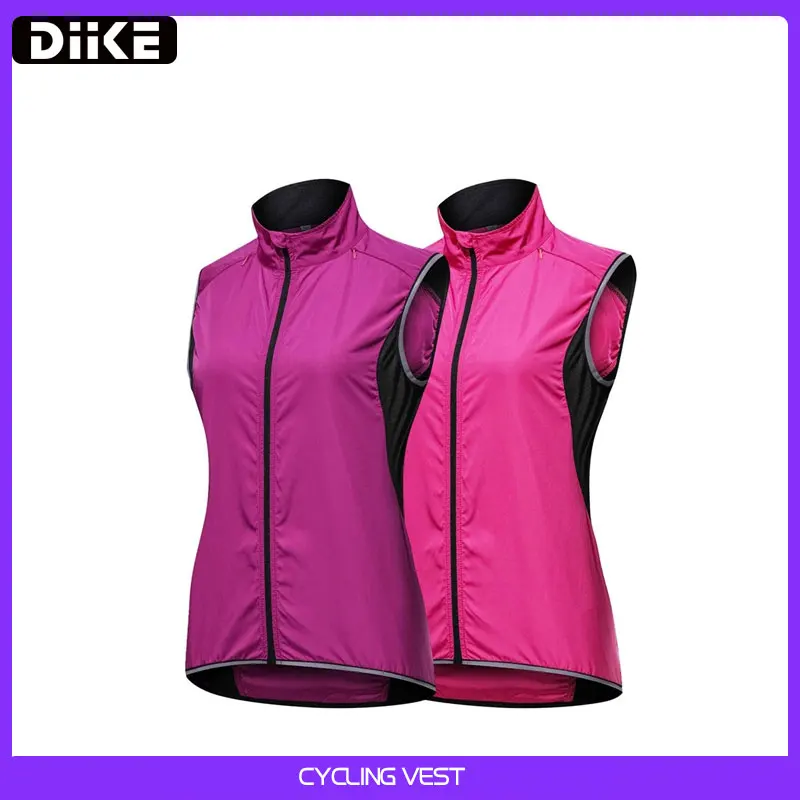 

Women Pink Cycling Windbreaker Breathable Cycling Windstopper Bicycle Mountain Bike Riding Sleeveless Jersey Reflective Vest