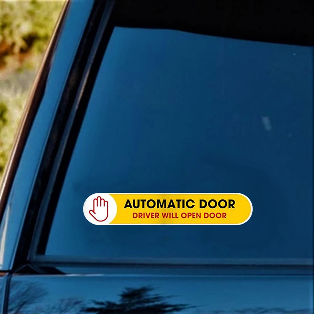 

2 упаковки, автоматические дверные наклейки, водитель будет открыть дверную табличку, автоматический 1x5 дюймов